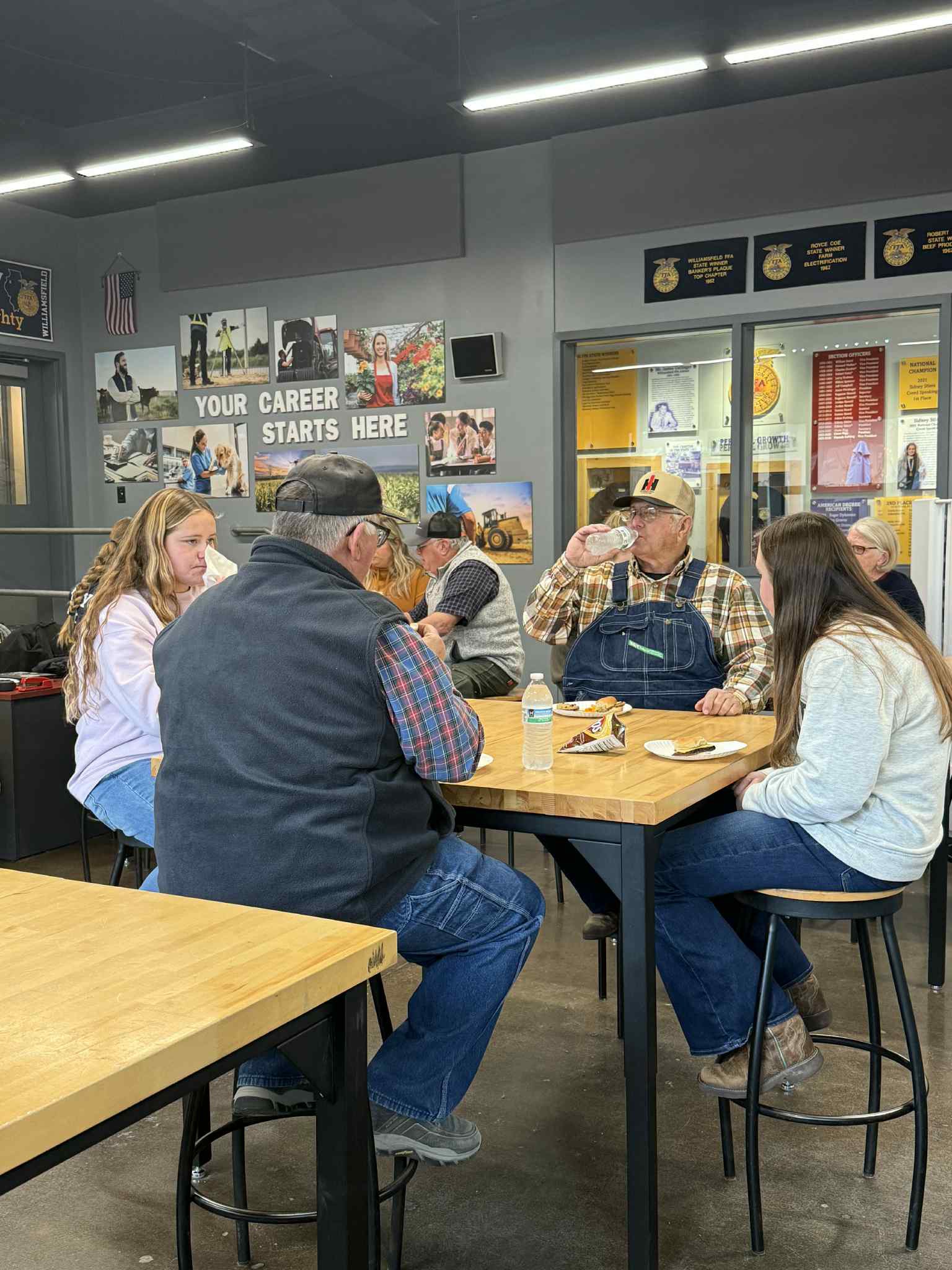 student and farmer lunch